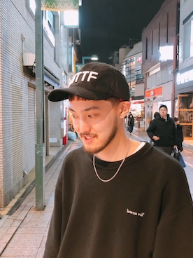「B'2nd（ビーセカンド）のアイテム（キャップ）」を使った、Renさん（メンズ・182cm）の冬コーディネート