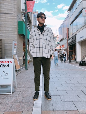 「SOLIDO（ソリード）のアイテム（パンツ）」を使った、Renさん（メンズ・182cm）の秋コーディネート