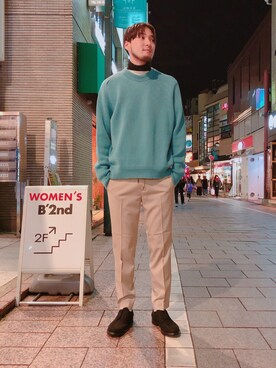 「WRAPINKNOT（ラッピンノット）のアイテム（パンツ）」を使った、Renさん（メンズ・182cm）の秋コーディネート