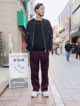 「NEIL BARRETT（ニールバレット）のアイテム（ジャケット/アウター）」を使った、Renさん（メンズ・182cm）の冬コーディネート