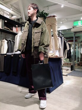 「WHITE MOUNTAINEERING（ホワイトマウンテニアリング）のアイテム（ジャケット/アウター）」を使った、Renさん（メンズ・182cm）の冬コーディネート