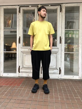 「OURET（オーレット）のアイテム（パンツ）」を使った、Renさん（メンズ・182cm）の夏コーディネート