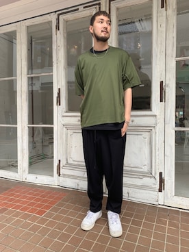 「OURET（オーレット）のアイテム（パンツ）」を使った、Renさん（メンズ・182cm）の夏コーディネート