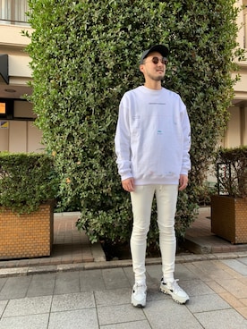 「B'2nd（ビーセカンド）のアイテム（スウェット）」を使った、Renさん（メンズ・182cm）の冬コーディネート