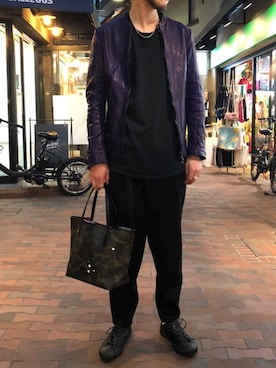 「BACKLASH（バックラッシュ）のアイテム（シューズ）」を使った、Renさん（メンズ・182cm）の春コーディネート