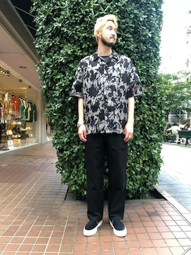 「Stepney Workers Club（ステファニーワーカーズクラブ）のアイテム」を使った、Renさん（メンズ・182cm）の夏コーディネート