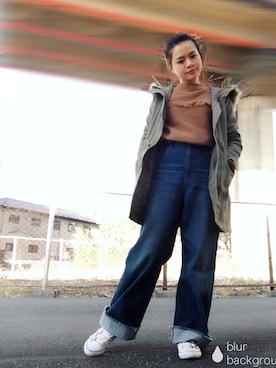 「ハイカット」｜「アイテム（モッズコート）」を使った、𝓜𝓮𝓲❣︎ さん（レディース・159cm）の冬コーディネート