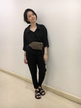 「ウェストポーチ」｜𝓜𝓮𝓲❣︎ さん（レディース・158cm）の秋コーディネート