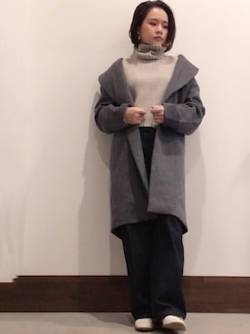 「ボリュームニット」｜「アイテム（ジャケット/アウター）」を使った、𝓜𝓮𝓲❣︎ さん（レディース・158cm）の秋コーディネート