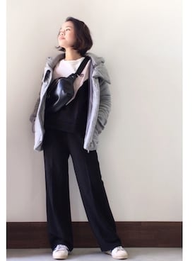 「ウェストポーチ」｜𝓜𝓮𝓲❣︎ さん（レディース・158cm）の冬コーディネート