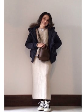 「SEVENDAYS=SUNDAY（セブンデイズサンデイ）のアイテム（ブルゾン）」を使った、𝓜𝓮𝓲❣︎ さん（レディース・158cm）の冬コーディネート