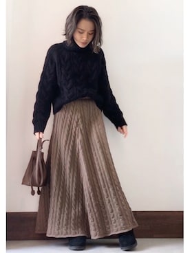 「フユコーデ」｜「アイテム（ブーツ）」を使った、𝓜𝓮𝓲❣︎ さん（レディース・158cm）の冬コーディネート