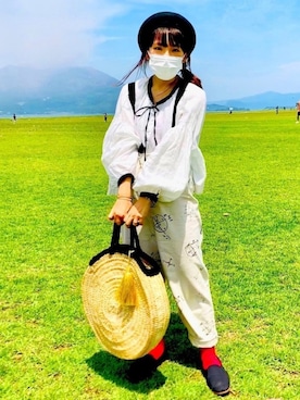 「公園コーデ」｜「アイテム（オールインワン・サロペット）」を使った、babacchiさん（レディース・153cm）の春コーディネート