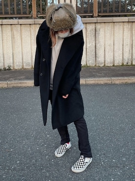 「PAGEBOY（ページボーイ）のアイテム（チェスターコート）」を使った、ユリさん（レディース・158cm）の冬コーディネート