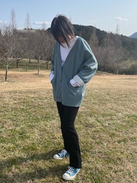 「PAGEBOY（ページボーイ）のアイテム（ノーカラージャケット）」を使った、ユリさん（レディース・158cm）の冬コーディネート