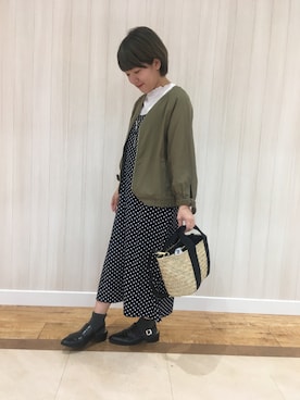 「タッセル」｜「アイテム（オールインワン・サロペット）」を使った、くまこさん（レディース・153cm）の春コーディネート