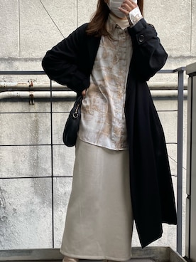 「BEAMS（ビームス）のアイテム（トレンチコート）」を使った、sakiさん（レディース・158cm）の春コーディネート