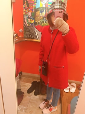 「アイテム（ウォレットチェーン、ブラック系）」を使った、Ayano 🧘🏻‍♀️🌿🌈さん（レディース・155cm）の冬コーディネート