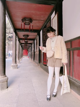 「flower（フラワー）のアイテム（ブルゾン）」を使った、zby._.ismeさん（レディース・164cm）の冬コーディネート