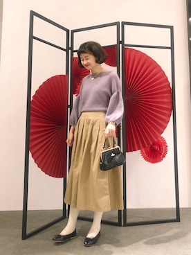 「THEATRE PRODUCTS（シアタープロダクツ）のアイテム（ニット/セーター）」を使った、zby._.ismeさん（レディース・164cm）の冬コーディネート