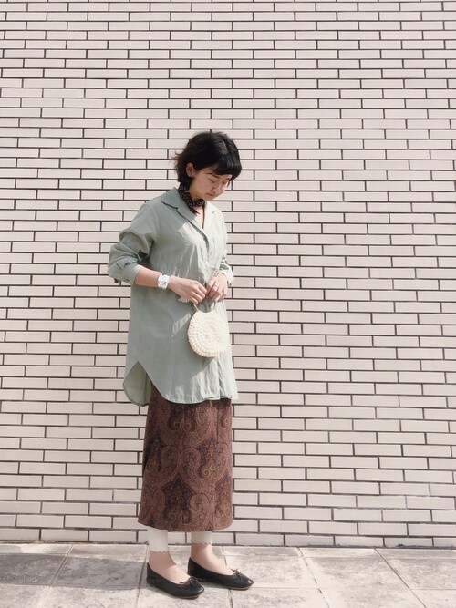 todayful ペイズリーラップスカート 