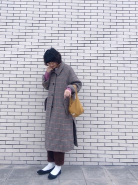 「SLOBE citron.（スローブシトロン）のアイテム（ステンカラーコート）」を使った、zby._.ismeさん（レディース・164cm）の冬コーディネート