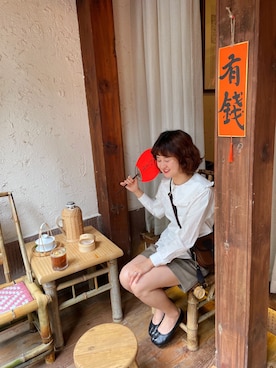 「アイテム（バレエシューズ）」を使った、zby._.ismeさん（レディース・164cm）の春コーディネート