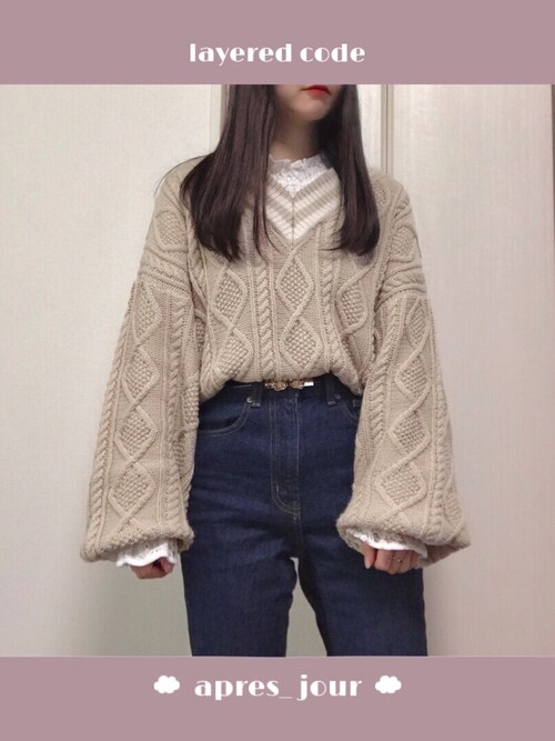 𝐦𝐚𝐢 Apres Jourのニット セーターを使ったコーディネート Wear