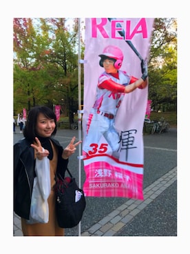 「RAY CASSIN（レイカズン）のアイテム（ライダースジャケット）」を使った、らむさん（レディース・156cm）の秋コーディネート