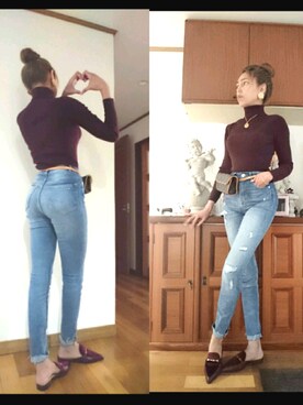 「LouisVuitton」｜「アイテム（スリッポン）」を使った、(๑˃̵ᴗ˂̵Jちゃん🍁♏さん（レディース・167cm）の冬コーディネート