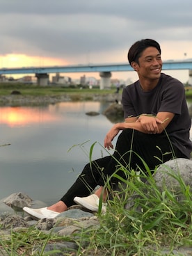 「アイテム（スリッポン）」を使った、zonoさん（メンズ・176cm・20代）の春コーディネート