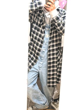「Lee（リー）のアイテム（サロペット/オーバーオール）」を使った、ななともさん（メンズ・173cm）の冬コーディネート