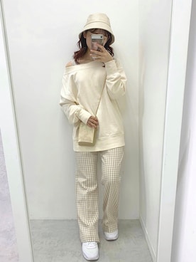 「ラブアンドピース2020」｜「アイテム（スラックス）」を使った、miyabiさん（レディース・153cm）の秋コーディネート