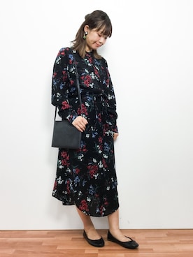 「JEANASIS（ジーナシス）のシャツワンピース/743980 （ワンピース）」を使った、tomoyoさん（レディース・159cm）の冬コーディネート
