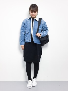 「RAY CASSIN（レイカズン）のアイテム（ブルゾン）」を使った、tomoyoさん（レディース・159cm）の冬コーディネート