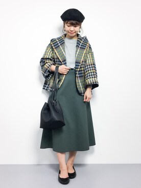 「l'atelier du savon（アトリエドサボン）のアイテム（その他アウター）」を使った、tomoyoさん（レディース・159cm）の冬コーディネート