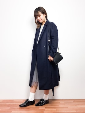 「Cheek（チーク）のアイテム（その他アウター）」を使った、tomoyoさん（レディース・159cm）の冬コーディネート