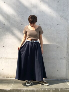 Yoshida Aoiさんの「チノボリュームスカート」を使ったコーディネート