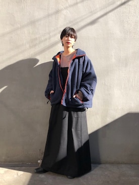「アイテム（ブルゾン）」を使った、Yoshida Aoiさん（レディース・155cm・30代）の冬コーディネート
