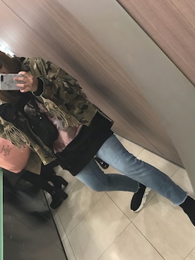 「BALENCIAGA」｜「アイテム（ミリタリージャケット）」を使った、gzbさん（レディース・158cm）の秋コーディネート