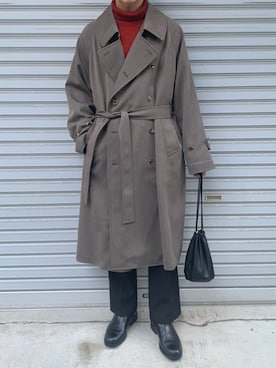 「Steven Alan（スティーブンアラン）のアイテム（トレンチコート）」を使った、Kaji さん（メンズ・174cm）の冬コーディネート