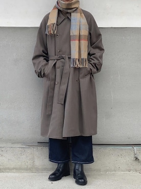 「Steven Alan（スティーブンアラン）のアイテム（トレンチコート）」を使った、Kaji さん（メンズ・174cm）の冬コーディネート