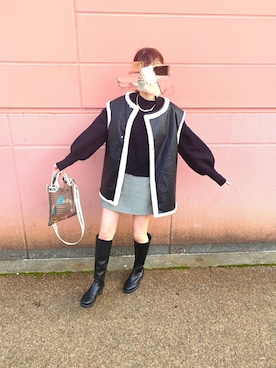 「ショッピング」｜「アイテム（ブーツ）」を使った、まるこめさん（レディース・158cm）の秋コーディネート