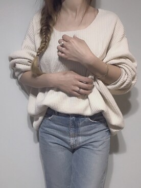 「BLESS（ブレス）のアイテム（リング）」を使った、ゆりさん（レディース・162cm）の春コーディネート