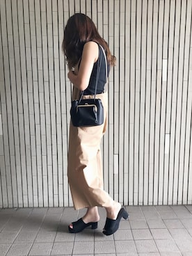 「アイテム（つなぎ/オールインワン、ベージュ系）」を使った、ゆりさん（レディース・162cm）の夏コーディネート