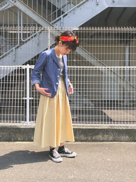 「Engineered Garments（エンジニアードガーメンツ）のアイテム（ジャケット/アウター）」を使った、HARUKAさん（レディース・158cm）の春コーディネート