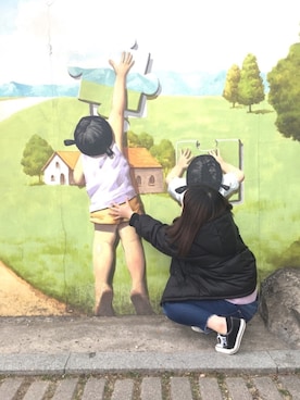 「韓国旅行」｜「アイテム（ジャケット/アウター）」を使った、ゆーさん（レディース・151cm）の冬コーディネート