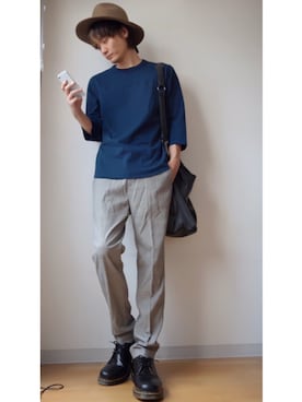 「MONKEY TIME（モンキータイム）のアイテム（バッグ）」を使った、RYOさん（メンズ・178cm）の夏コーディネート