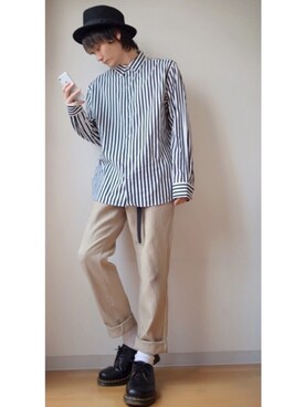 「STUDIOUS（ステュディオス）のアイテム（チノパンツ）」を使った、RYOさん（メンズ・178cm）の夏コーディネート