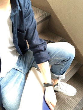 「アイテム（クラッチバッグ、ホワイト系）」を使った、ちょこさん（メンズ・171cm）の夏コーディネート